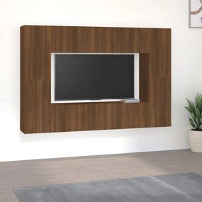 Conjunto móveis de TV 8pcs madeira processada carvalho castanho