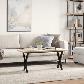 Mesa de centro estrutura em X 110x40x45,5cm pinho/aço