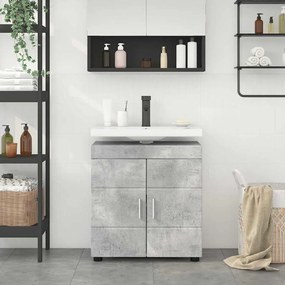 vidaXL Gabinete para lavatório de banheiro com porta Cinzento cimento