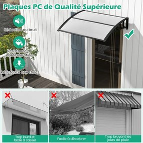 Toldo transparente para porta e janela de 102 x 98 cm