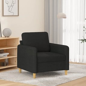 vidaXL Poltrona 60 cm tecido preto