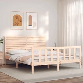3193211 vidaXL Estrutura de cama King Size com cabeceira madeira maciça