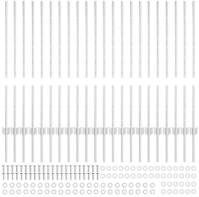 Postes de Cerca 44 pcs Prateado Standard Aço galvanizado