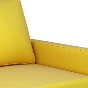 4 pcs conjunto de sofás com almofadas veludo amarelo