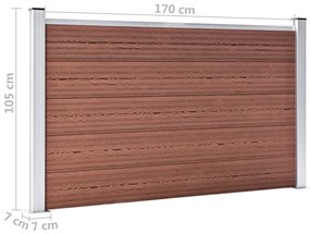 Painel de vedação para jardim 353x106 cm WPC castanho