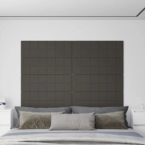 vidaXL Painel de parede 12 pcs 90x30 cm veludo 3,24 m² cinza-escuro