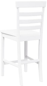 Bancos de bar 2 pcs madeira de seringueira maciça branco