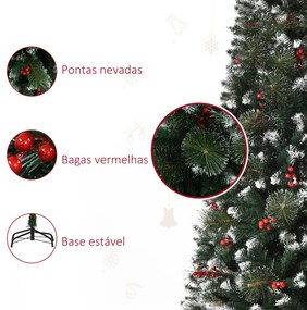 HOMCOM Árvore de Natal Artificial 150cm Ignífugo com 360 Ramos 38 Baga