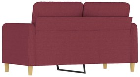 Sofá de 2 Lugares Chloé - Em Tecido - Cor Vermelho Escuro - 138 x 77 x