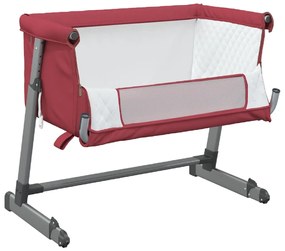 Cama de bebé com colchão tecido de linho vermelho