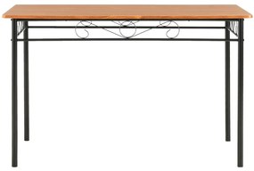 7 pcs conjunto de jantar em MDF e aço castanho