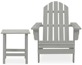Cadeira de jardim Adirondack com mesa madeira de abeto cinzento