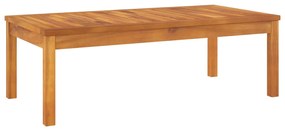 4 pcs conj. lounge jardim c/ almofadões cor creme acácia maciça