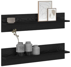Prateleiras de Parede 2 pcs Carvalho Preto 80 x 11.5 x 18 cm