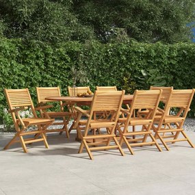 Cadeiras de jardim dobráveis 8 pcs 55x62x90 cm teca maciça