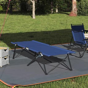 vidaXL Cama de Sol Dobrável com Bolsa Azul Tecido Oxford 600D