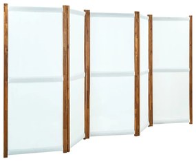 vidaXL Divisória/biombo com 5 painéis 350x170 cm branco nata