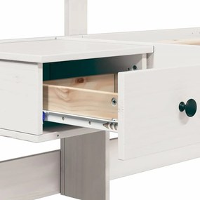 Estrutura da Cama com gaveta Branco 140 x 200 cm