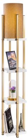 Candeeiro de Pé 7120 – Branco e Dourado – 25 x 25 x 130 cm