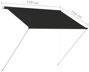 Toldo retrátil 150x150 cm antracite