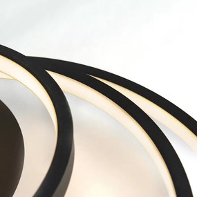 Candeeiro de teto moderno preto com LED e dimmer - Rondas