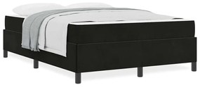 Estrutura da Cama Preto e Branco e Preto 160 x 200 cm Veludo