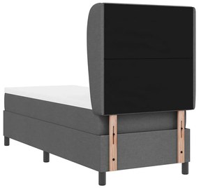 Cama Box com Colchão Cinza Escuro, 80x200 cm, Tecido