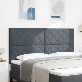 Cabeceira Design Blocos Diamentados Cinza Escuro 180 cm Veludo