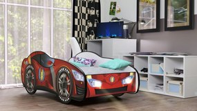 Cama Infantil Crianças C/ LEDs E Oferta Colchão Espuma Racing Car Herois 140 x 70 - Homem de Ferro VERMELHO