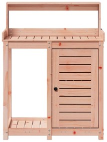 Mesa de jardinagem com prateleiras madeira de douglas maciça
