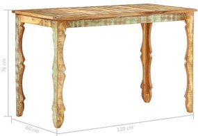 Mesa de jantar 120x60x76 cm madeira recuperada maciça