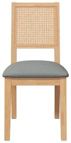 Cadeiras de jantar com almofadões 2 pcs madeira maciça