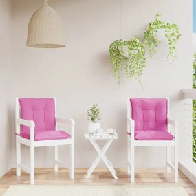 vidaXL Almofadões lombares p/ cadeiras de jardim 2pcs tecido rosa