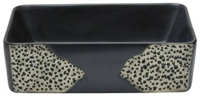 Lavatório de bancada retangular 46x35,5x13 cm cerâmica preto