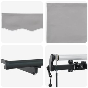 Toldo Retrátil Automático Cinza-Claro 600 x 350 cm