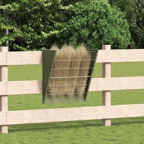 vidaXL Comedouro Suspenso de Feno Verde Oliva 61 x 33 x 66 cm