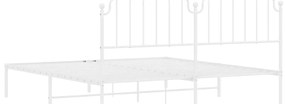 Estrutura de cama com cabeceira 183x213 cm metal branco