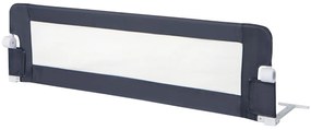 Grade segurança Bebes para camas dobrável de 152 CM com correia de segurança ajustável universal para camas de solteiro ou de casal Cinzenta