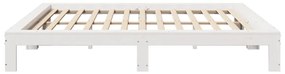 Cama sem colchão 200x200 cm madeira de pinho maciça branco