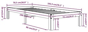 Estrutura cama pequena solteiro 75x190 cm madeira maciça