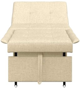 Sofá Cama 3 em 1 com Design Retrátil em Tecido Creme