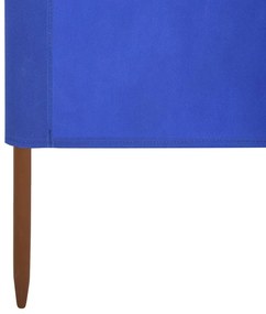 Para-vento com 5 painéis em tecido 600x80 cm azul-ciano