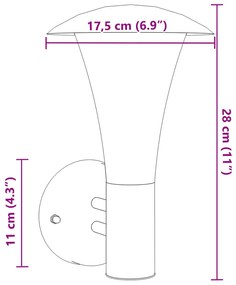 Candeeiros de parede p/ exterior 2 pcs aço inoxidável prateado