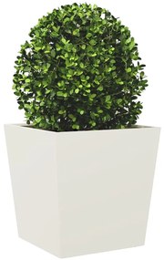 Vaso/floreira de jardim 2 pcs 50x50x50 cm aço branco