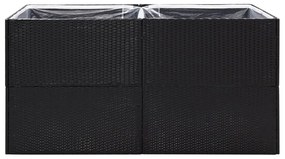 Vaso/floreira de jardim 157x80x80 cm vime PE preto