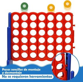 Jogo Conecta 4 gigante 84 x 33 x 74 cm para crianças e adultos para ar livre 74 cm com cesto e jogo de atirar argolas 42 peças Azul