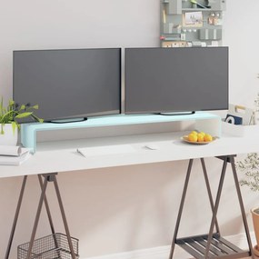 Suporte de TV/monitores em vidro branco 110x30x13 cm