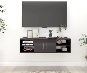 vidaXL Estante de parede 102x30x29cm derivados madeira cinza brilhante