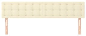 Cabeceira de cama 2 pcs couro artificial 80x5x78/88 cm creme
