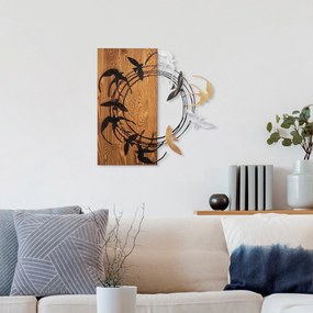 Acessório Decorativo de Parede Spiral Birds – Nogueira e Preto – 58 x